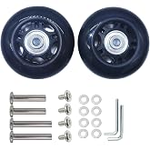 Outher Diameter is 2.67 in Mute Wear-resistant Luggage Suitcase Replacement Wheels Kit Inline Outdoor Skate Replacement Wheels (68mm x 24mm)