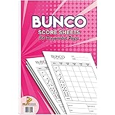 PlayDice Bunco Score Sheets: 100 Single Side Large Print Score Sheets with Perforation, Perfect Addition to Your Bunco Game Kit and Bunco Party Supplies