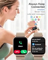 TOOBUR Smart Watch Women Alexa Built-in IP68 Waterproof 1.8" HD Call Heart Rate view 6