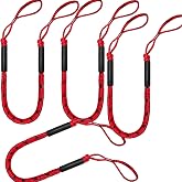 Bungee Dock Lines - Boat Accessories - 4 Feet Shock Cords Docking Rope Mooring Rope for PWC,Jet ski,Pontoon,Kayak,Canoe,Power Boat,Watercraft (Red and Black)