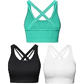 Sports Bras for Women HIigh Support, Criss-Cross Back Padded Strappy High Impact Sports Bras for Women Large Bust