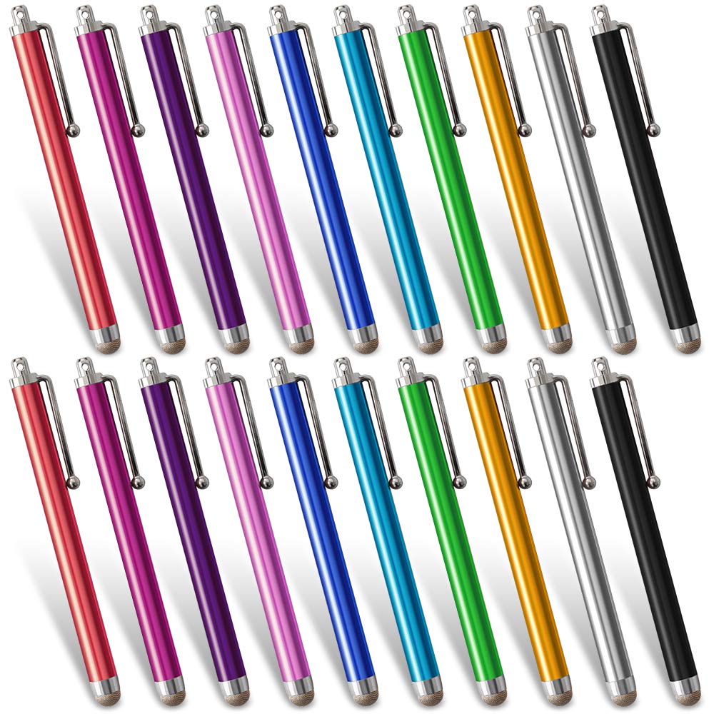 XMONKEY Stylus Pen, 20 Packs Stylus with Mesh Fiber Tip and Aluminum Body for Touch Screen, Compatible with iPad, iPhone, Smart Phone and Tablet with Capacitive Touch Screen