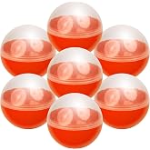 Capsule Vending Machine Translucent-Orange Round Capsules Empty 14 pcs 3.9 inch - Gumball Machine Capsules Easter Basket Stuffers Birthday Gifts - Pinata Stuffers Craft Supplies Claw Machine Refills