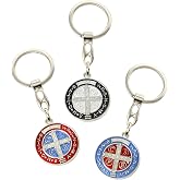 lulucross Catholic Gifts Saint Benedict Metal Key chain with Enamel