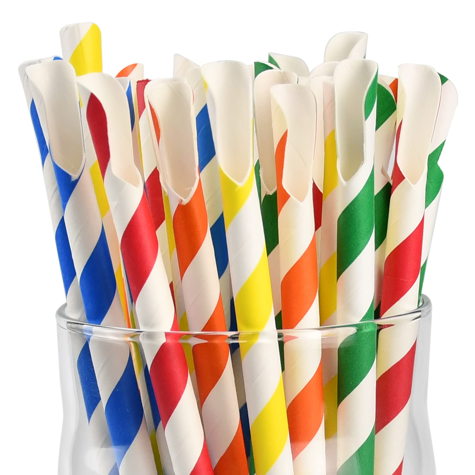 Disposable Paper Spoon Straws, Paper Scoop Straws for Slushy, Milkshakes, 20 x 0.8 cm, 200 Pieces (Assorted Colors)