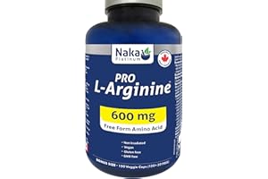 Naka Platinum L-Arginine - 600mg, Free Form Amino Acid, Nitric Oxide Supplement, Support Muscle Health, Exercise Performance,