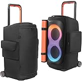 OURHZTB Speaker Case Compatible with JBL PartyBox 520 Portable Speaker, Outdoor Travel Soft Dust Cover Storage Bag with Zipper Window Pockets for Charger, Microphones, Headphones and Accessories
