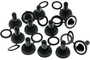 MEETOOT 12pcs Button Switch Waterproof Dust Proof Cap 12mm Rubber Electrical Toggle Switch Cover Weatherproof Protector Boot for Most Toggle Switches