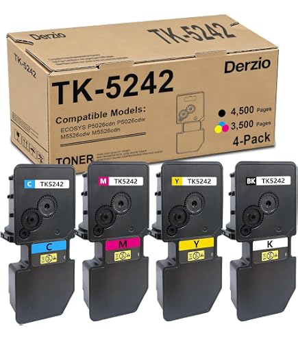 Amazon.com: Kyocera P5026CDW (TK-5242) Toner Cartridge Set - Black
