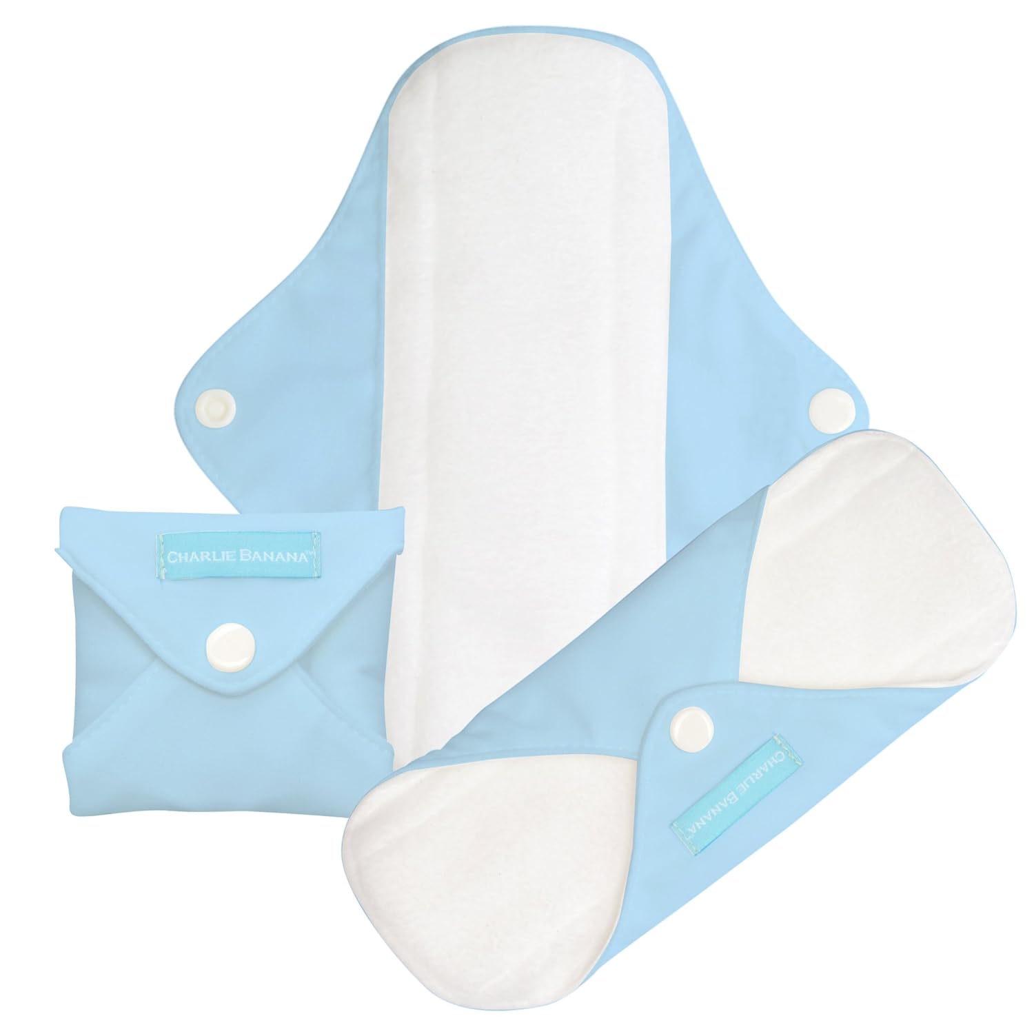 Charlie Banana Reusable Sanitary Pads x 3 Regular Baby Blue Amazon