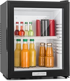 Klarstein MKS-12 - Minibar, Mini-Kühlschrank, Getränkekühlschrank, A, 24 Liter, geringer Energieverbrauch, ca. 38 x 47 x 38 cm (BxHxT), 30 dB leiser Betrieb, schwarz