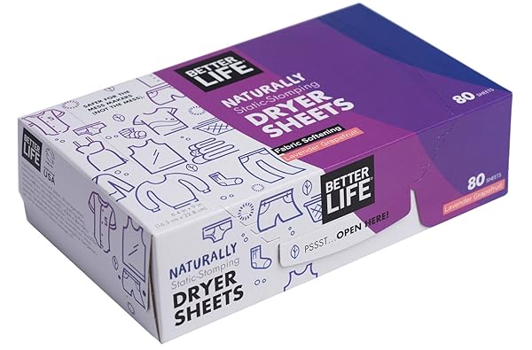 BETTER LIFE DRYER SHEETS, LAVENDER GRAPEFRUIT, 80 COUNT, 2422
