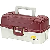 Plano 1-Tray Tackle Box with Dual Top Access, Red Metallic/Off White, Premium Tackle Storage (620106)