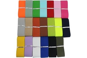 JESEP YONG 1.5inch Wide Colored Elastic Band for Sewing 20 Yards Double-Side Heavy Stretch High Elasticity for Belts Double-Side Twill Woven Elastic Band for Pants Waistband-Wigs-DIY Crafts & Projects