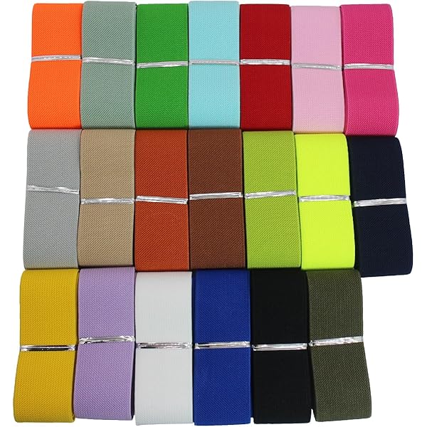 BENECREAT 13 Yards Flat Elastic Bands - 50mm Wide 12 Colors For Sewing