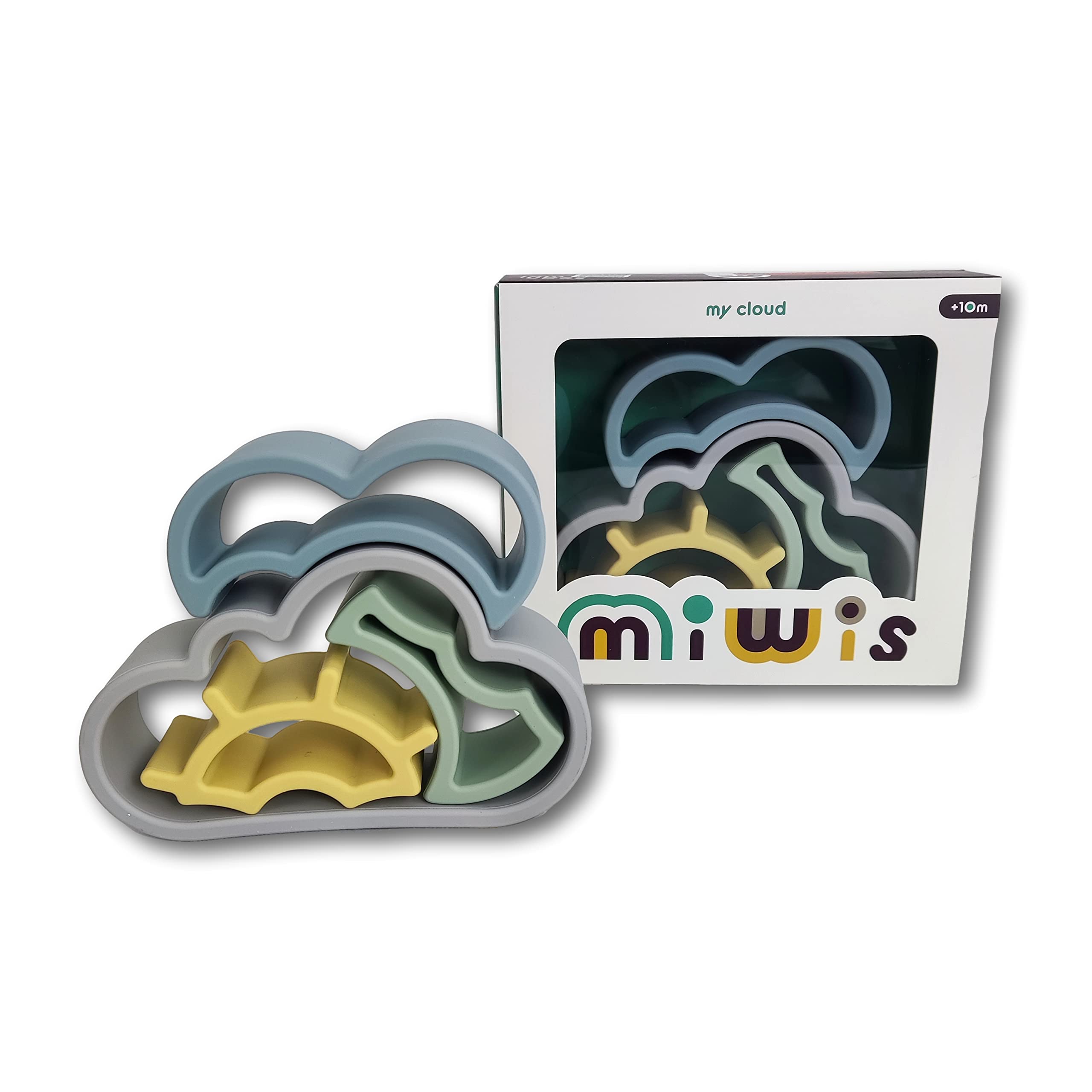 JUEGACONMIGO MIWIS Colorful Silicone Stacking Figures Develop Motor Skills (Clouds)