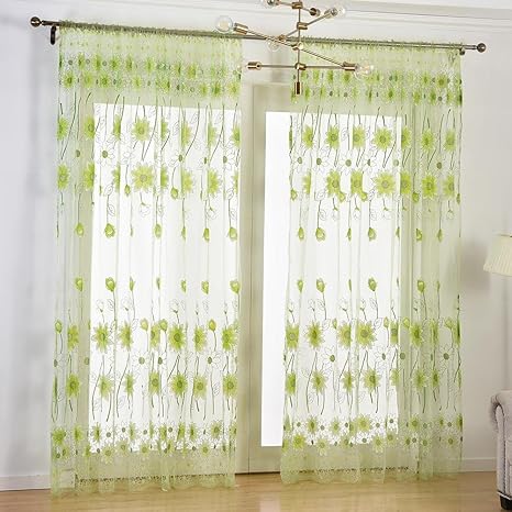 Buy Jokereader 1 Piece Sunflower Yarn Tulle Curtain Window Curtain