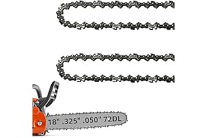 18 Inch Chainsaw Chain .325" Pitch .050'' Gauge 72 Drive Links, 18-Inch Replacement Chains Compatible with Husqvarna 440 445,