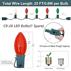 SUNSGNE C9 LED Outdoor Vintage Christmas