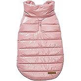 Blueberry Pet Cozy Mauve Pink Puffer Jacket – Windproof Quilted Winter Coat for Small Dogs, Size 10 (12.5" Back Length), Warm Outdoor Accessories