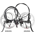 Meteorolite Shimano MT200 E-Bike Hydraulic Disc Brakes Set, 2024 New Upgrade 2-Pin 2-Piston Ebike Hydraulic Brakes Set with 160/180/203mm Rotors, Pre-Bled with Mineral Oil Ebike Hydraulic Brakes