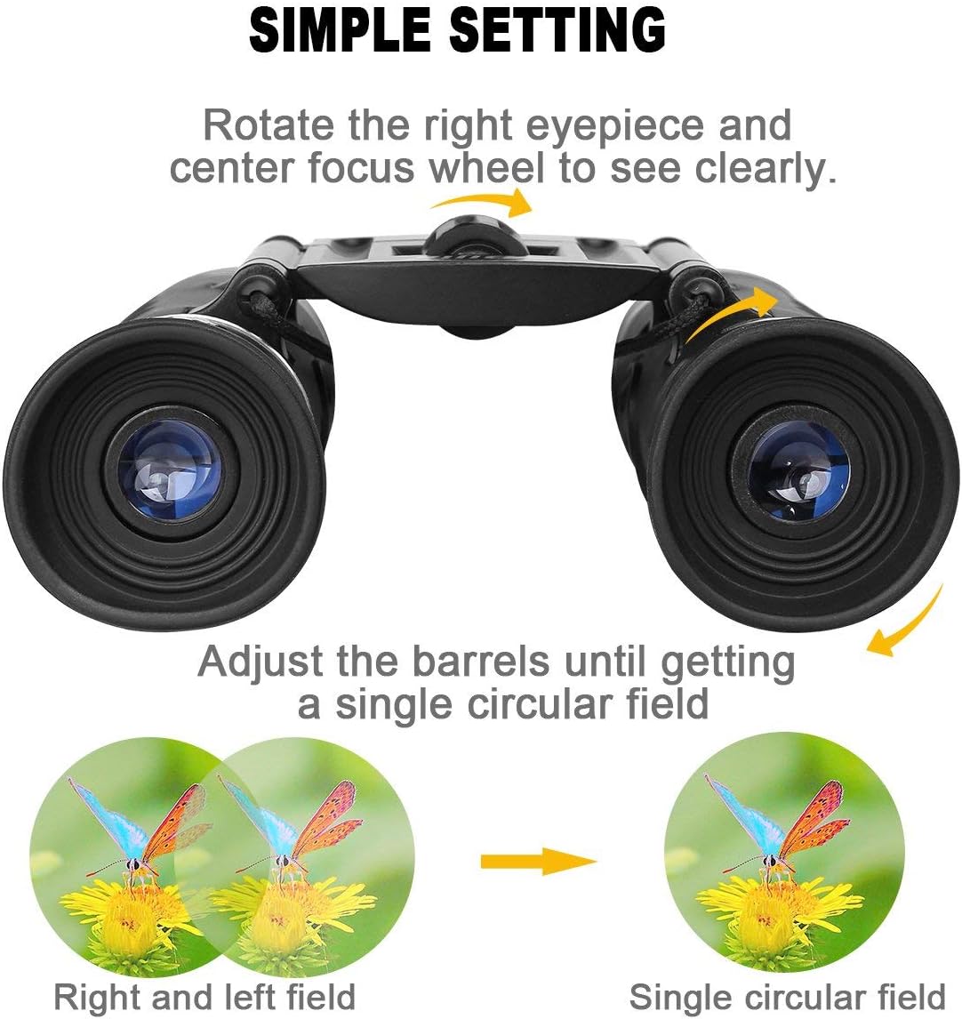 BIJIA Outdoor 12x26 Mini Compact Binoculars, BAK4 Clear Optical Lens, Suitable for Travel, Concert, Bird Watching