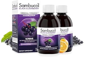 Sambucol Black Elderberry Syrup - Sambucus Syrup, Black Elderberry Liquid, Immune Support for Kids and Adults, High Antioxidants, Gluten Free - Original Formula, 7.8 Fl Oz, 2-Pack