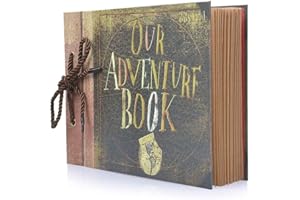 BBwill Scrapbook Photo Album Our Adventure Book - DIY Handmade Album Scrapbook Movie Up Travel Scrapbook for Anniversary, Wedding, Travelling, Baby Shower, etc (Travel Scrapbook)