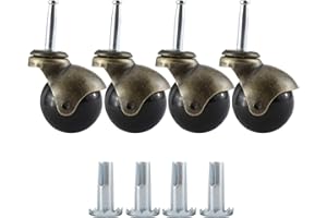 Artilife 4Pack Caster Wheels 2" Antique Copper Caster with 5/16" x 1-1/2"(8 x 38mm) Mounting Socket for Heavy-Duty Furniture 