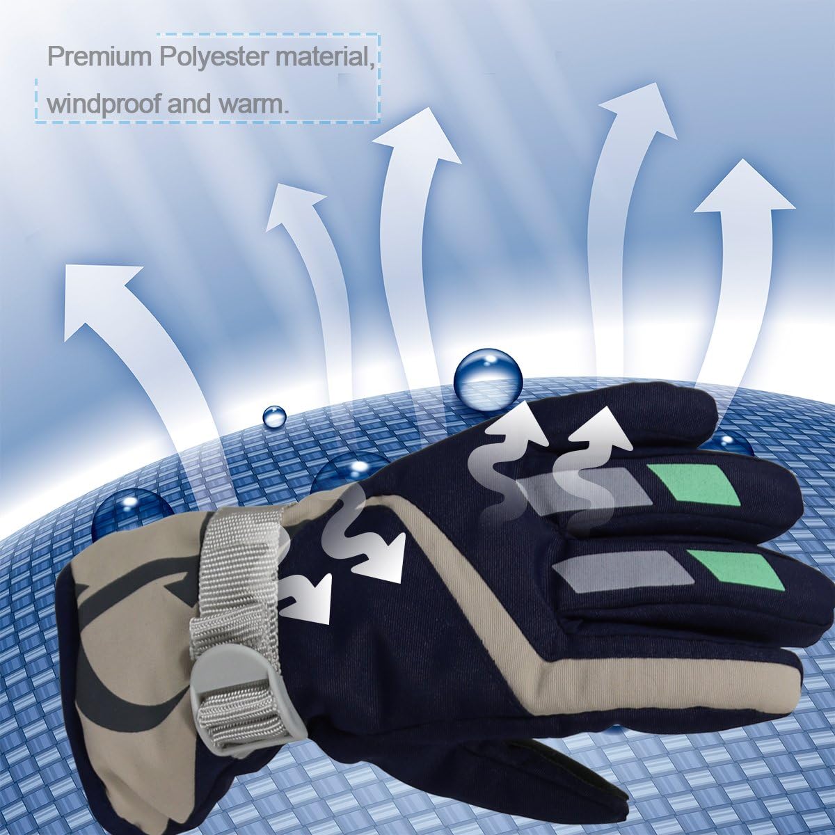 YR.Lover Children Ski Gloves Winter Warm Outdoor Riding Thickening Gloves(2-4Y): Clothing