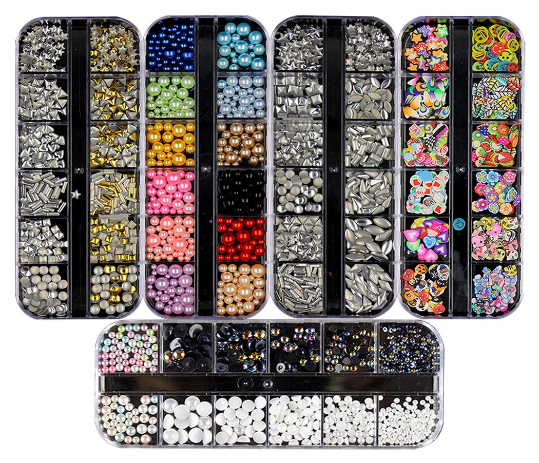 Ranvi 3000 Pieces(5 Boxes) Nail Art Rhinestone Set Nail Ornaments Style 2 — image 1