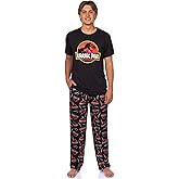 INTIMO Jurassic Park Pajamas Men's Logo Claw Slash Design Adult 2-Piece PJ Lounge Set