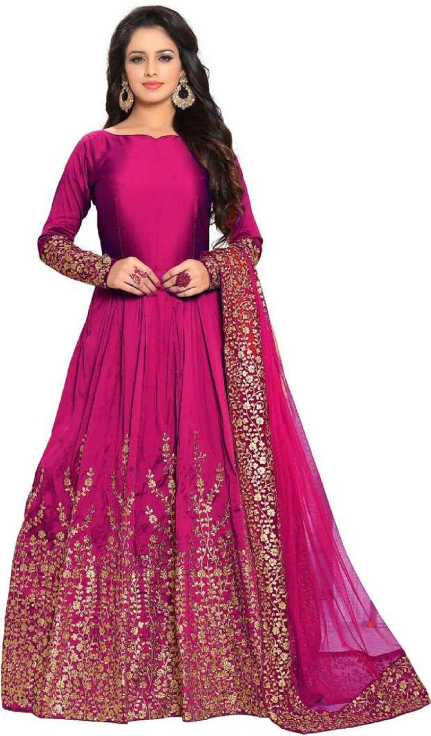 rudra zone tafeta silk anarkali gown