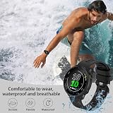 Wownadu 20mm Watch Strap for Garmin Forerunner 55 245 165 645 Silicone Black view 4