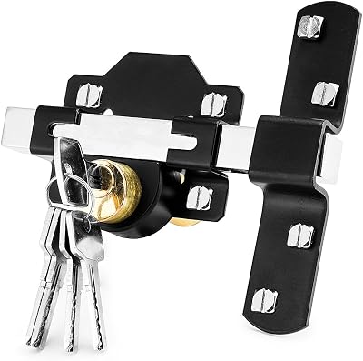 Concise Home 50mm Double Long Throw Gate Lock with 5 Keys Garden Locking