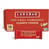 Larabar Cashew Cookie, Fruit &amp; Nut Bars, 18 ct, 30.6 oz | Gluten-Free, Vegan, Dairy Free, Kosher, Non-GMO, No Sugar Added, 2 Ingredients: Cashews &amp; Dates