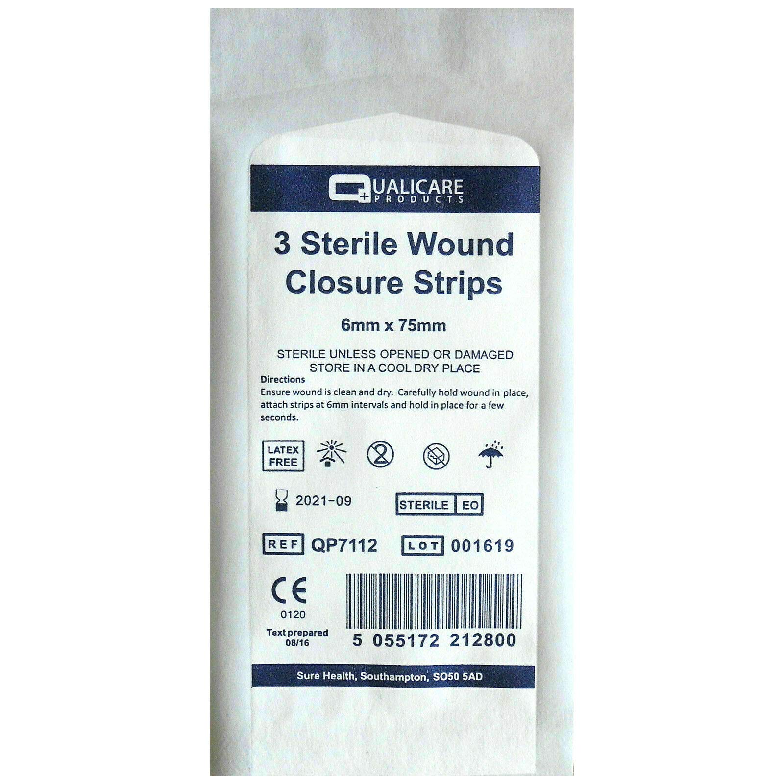 Qualicare Wound Closure Strips 6mm x 75mm (Box of 50 Pouches - 3 Strips per Pouch)