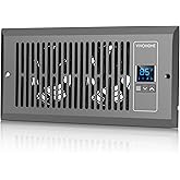 VIVOHOME Quiet Register Booster Fan with Opening 4'' x 10'' with Intelligent Thermostat 10-Speed Control, 11.8" x 5.5" Vent Cover, Smart Register Vent for Room Floor Wall, Gray