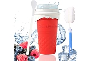 Naturezhen Slushie Maker Cup 500ml, DIY Frozen Magic Slushy Cup with Brush Straw Spoon, Portable Smoothie Squeeze Cups for Mi