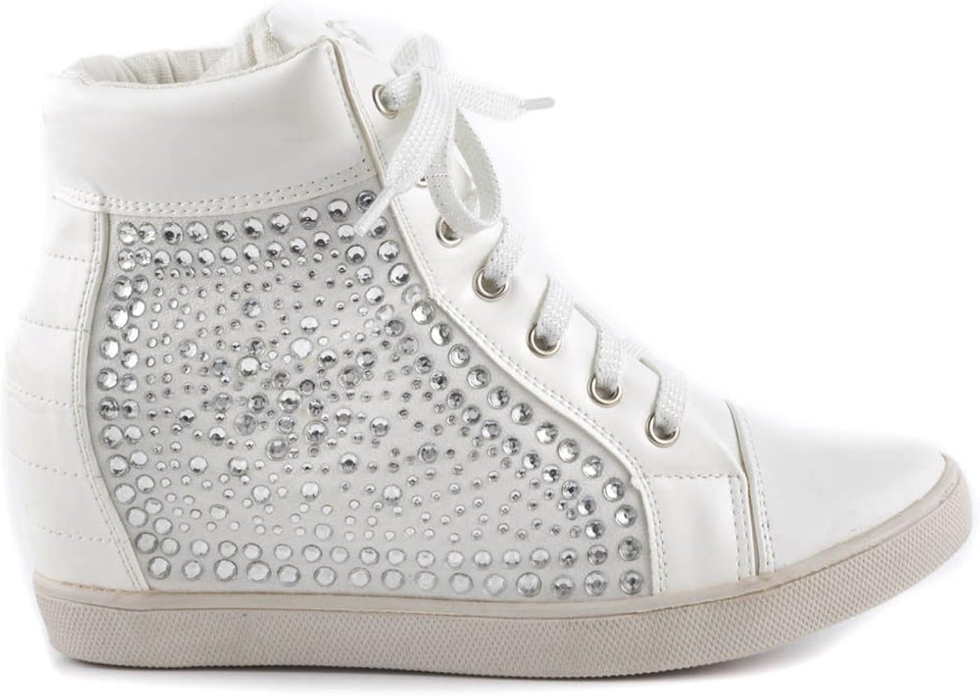 white wedge high tops