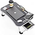 Foldable Standing Laptop Desk/Bed Tray for Dinner, Reading, TV, Eating, Breakfast, Portable Table for Bed and Couch (Gray)