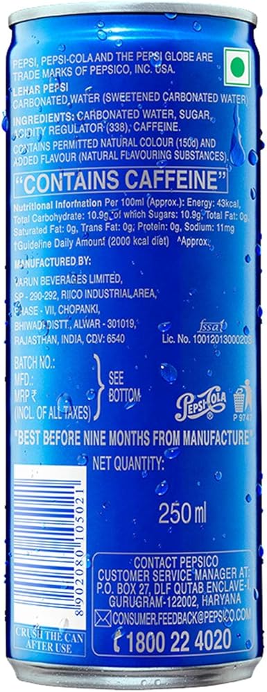 pepsi swag can 250 ml amazon in grocery gourmet foods