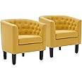 Amazon.com: BELLEZE Yellow Accent Chairs for Living Room, Set of 2 ...