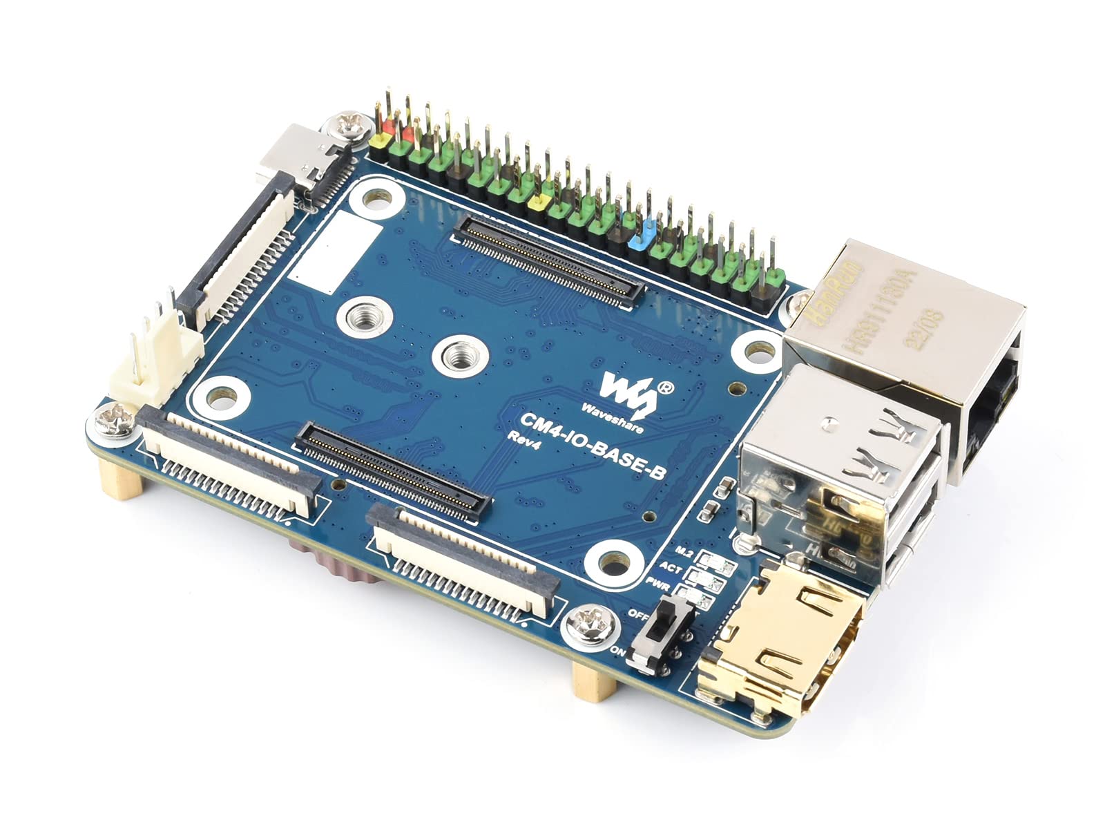 Waveshare Mini Base Board Designed for Raspberry Pi Compute Module 4 Powerful Functions in A Small Sized Body Suitable for Evaluating The Raspberry Pi CM4 Or Being Integrated Into End Products