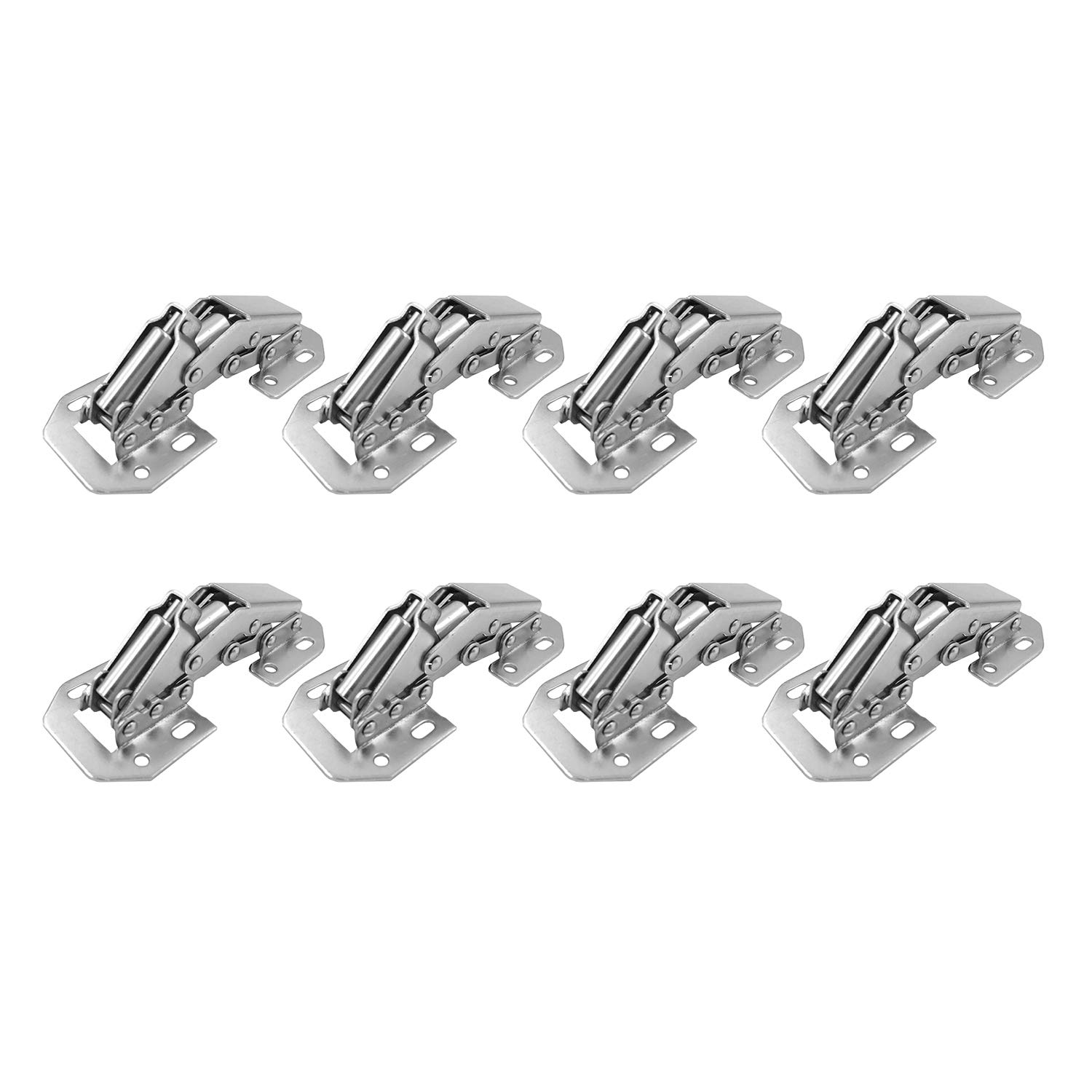 LIKERAINY Soft Closing 4 Inch Hinge with Damping, 90 Degree, Nickel Plated, Full Overlay and Inset Doors, Pack of 8 — image 1