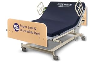 MEDACURE Ultra Wide Adjustable Hospital Bed with 48" Foam Mattress - 14"-30" Height Range, 36”-42”-48” Width Range, 80”-88” Length Range - Full Electric Bariatric Medical Bed, 8 Function Hand Pendant -Maple