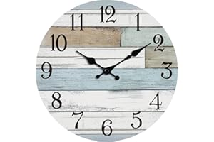 KECYET Wall Clock Battery Operated 8 Inch Silent Non Ticking Coastal Design Country Rustic Retro Decorative for Bathroom Kitchen Living Room Bedroom