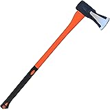 TABOR TOOLS Splitting Axe, Wood Splitting Maul with Strong Fiberglass Handle and Anti-Slip Grip. J55A. (Splitting Axe, 32" Ha