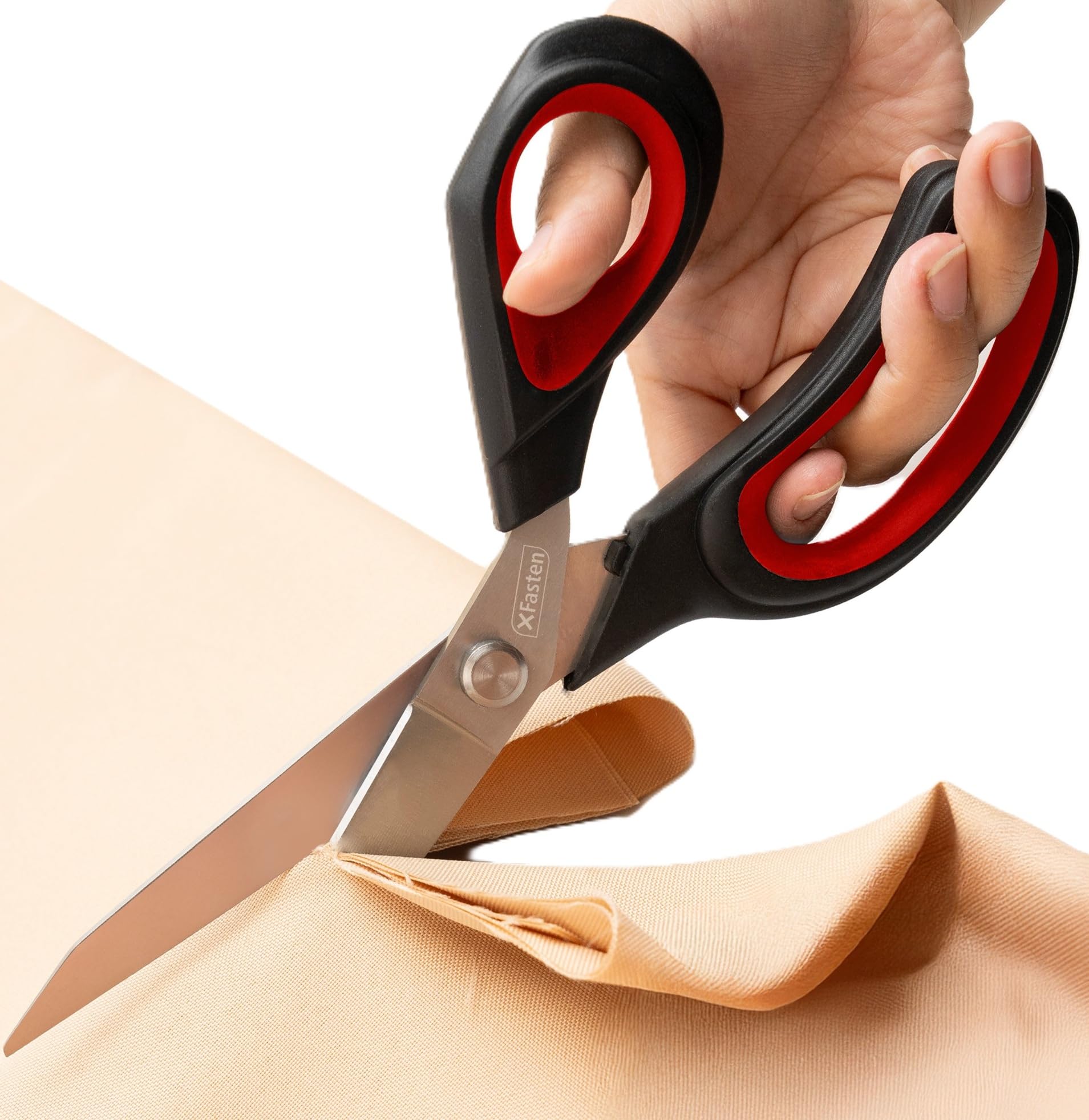 XFasten Heavy-Duty Professional Scissors, 9.5-Inch Ultra-Sharp Dressmaker’s Shears for Fabric Cutting | Sewing Scissors