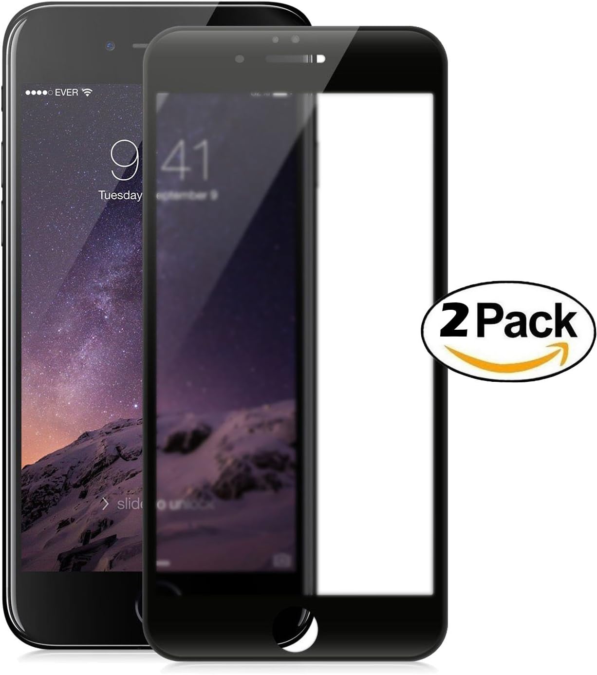 [2-Pack] iPhone 7 Plus Matte Screen Protector, HandStar 3D Full Coverage Matte Tempered Glass Screen Protector for iPhone 7 Plus (5.5" Black)